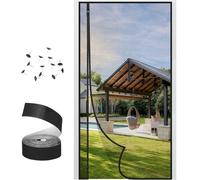 Moustiquaire Porte Fenetre Magnétique, Ouverture Latérale Moustiquaire Aimantée en Fibre de Verre Respirante, Aimants Complets et Contrepoids au Sol, Fermeture Automatique Moustiquaire de Balcon