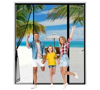 Moustiquaire Porte Fenetre Magnétique, Rideau Moustiquaire Magnétique, Rideau Porte Anti Insectes Mouche Moustique, Noir Moustiquaire Baie Vitree Coulissante, sans Percer Facile à Installer-290x220cm