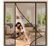 Moustiquaire Porte Largeur Spéciale Noir 350x300cm Bande lestée en bas pour éviter que le rideau ne se soulève avec le vent Pour balcon et porte coulissante