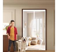 Moustiquaire Porte Magnetique 102 x 184 cm Anti-Moustiques, Anti-Insectes, Maille Ultra-Fine, Installation Facile, Porte Anti Mouche pour Portes, Différentes Tailles, Blanc