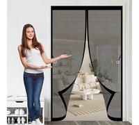 Moustiquaire Porte Magnetique 103 x 178 cm Anti-Moustiques, Anti-Insectes, Maille Ultra-Fine, Installation Facile, Porte Moustiquaire pour Portes, Différentes Tailles, Noir