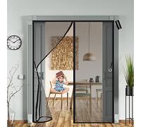 Moustiquaire Porte Magnétique 105 x 200 cm Moustiquaire Porte Fenetre Magnétique Fermeture Automatique Facile à Installer pour Enfants et Animaux de Compagnie - Noir