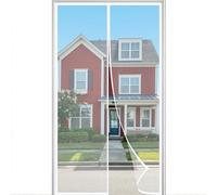 Moustiquaire Porte Magnétique 105x200cm Respirant Moustiquaire Aimantée Rideau Magnétique Avec Aimants Puissants et Bande Magique Entrée Mains Libres Anti Insectes Blanc