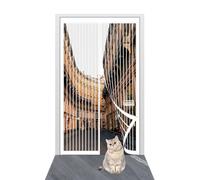 Moustiquaire Porte Magnetique 110 x 185 cm Fermeture Automatique Porte Moustiquaire Aimantee Sans Perçage Installation Facile pour La Plupart Les Types de Fenêtres Ou Porte, Blanc