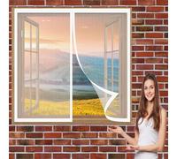 Moustiquaire Porte Magnétique 115 x 125 cm Maille Rideau Anti Insectes Laisse Passer L'Air Frais Moustiquaire Fenetre pour Divers de Fenêtres, Blanc