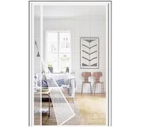 Moustiquaire Porte Magnétique 115x130cm Ouverture Latérale Fibre de verre，Peut être Tourné à Gauche et à Droite Moustiquaire Porte Fenetre Maille renforcée，Fermeture Automatique，Anti-rayures