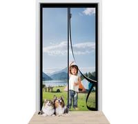 Moustiquaire Porte Magnetique 138 x 212 cm Maille Ultra Fine Porte Moustiquaire Aimantee Sans Perçage Installation Facile pour La Plupart Les Types de Fenêtres Ou Porte, Noir