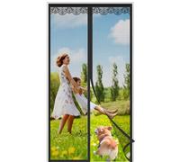 Moustiquaire Porte Magnétique 140x180CM Maille Ultra Fine Moustiquaire Aimantée Double Ouverture Latérale Moustiquaire Porte-Fenêtre l’aimant Rideau Fermeture Automatique Facile à Installer Noir