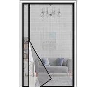 Moustiquaire Porte Magnétique 155x210cm Ouverture Latérale Fibre de verre,Peut être Tourné à Gauche et à Droite Moustiquaire Porte Fenetre Maille renforcée,Fermeture Automatique,Anti-rayures