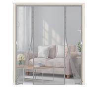 Moustiquaire Porte Magnétique 160x220cm,Double Ouverture Latérale,Rideau Moustiquaire Magnétique,Moustiquaire Aimantée Porte Sans Percer,Pour porte de Balcon, Terrasse, Couloirs,Gris
