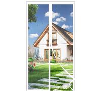 Moustiquaire Porte Magnétique 170x190CM Maille Ultra Fine Moustiquaire Aimantée Double Ouverture Latérale Moustiquaire Porte-Fenêtre l’aimant Rideau Fermeture Automatique Facile à Installer Noir