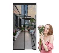 Moustiquaire Porte Magnétique 210x140cm Moustiquaire Porte Fenêtre Lestée Offrant 2 Ans de Fermeture à Scratch - Fenêtre Magnétique en net de Fibre Verre Noir