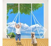 Moustiquaire Porte Magnétique 220x230cm Blanc Trame Ultra Fine Moustiquaire Porte-Fenêtre Aimantée Rideau Anti Mouche Insecte Fermeture Magnétique Installation Sans Perçage avec Bande Adhésive