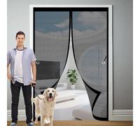 Moustiquaire Porte Magnetique 70 x 106 cm Anti-Moustiques, Fermeture Automatique, Sans Perçage, Maille Fine, Porte Moustiquaire de pour Portes, Différentes Tailles, Noir
