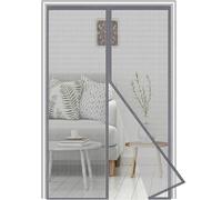 Moustiquaire Porte Magnétique 70x200 cm Fibre de verre,Moustiquaire Porte Fenetre Maille renforcée,Fermeture Automatique,Anti-rayures,Retardateur de flamme, Installation sans Outil,Gris
