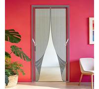 Moustiquaire Porte Magnétique 73 x 209 cm Ne Nécessite Aucun Perçage et Grâce Au Montage Facile Rideau en Maille Anti Mouches et Insectes pour de Balcon Chambre, Gris