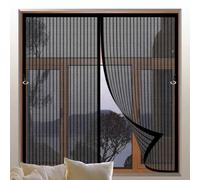 Moustiquaire Porte Magnétique 75 x 95 cm Maille Ultrarésistante, Fermeture Automatique, Garde L'Air Frais à L'Intérieur Moustiquaire Porte Fenetre pour Balcons, Caves, Noir