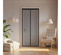 Moustiquaire Porte Magnétique 80 x 160 cm Anti Mouches et Insectes, Fermeture à Scratch, Sans Perçage, Puissants Aimants, Moustiquaire Porte Fenetre pour Balcon, Chambre, Noir