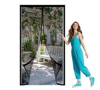 Moustiquaire Porte Magnetique 80 x 221 cm Fermeture Automatique Rideau Moustiquaire Magnétique pour Porte D Entrée Intérieur Patio Coulissante, Noir