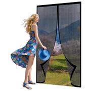 Moustiquaire Porte Magnetique 80 x 221 cm Montage Facile et Adhésif Porte Rideau Couloirs Patio pour Couloirs, Portes, Patio, Exterieur, Noir