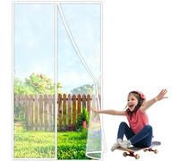 Moustiquaire Porte Magnétique, 80x215cm Moustiquaire à Fermeture Aimantée porte Fenetre Rideau, Facile à installer pour Couloirs Portes Patio JPP1k Blanc