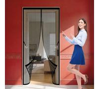 Moustiquaire Porte Magnétique 85 x 245 cm Sans Perçage, Installation Facile Moustiquaire Porte Aimanté Anti Mouches et Insectes Idéale pour Balcons, Caves, Chambres, Noir