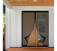Moustiquaire Porte Magnétique 90 x 250 cm Moustiquaire Aimantée Fenetre Fermeture Automatique Rideau en Maille pour Portes Balcon Cave Salon Camping car, Noir