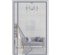 Moustiquaire Porte Magnétique 90x220cm Ouverture Latérale Fibre de verre，Peut être Tourné à Gauche et à Droite Moustiquaire Porte Fenetre Maille renforcée，Fermeture Automatique，Anti-rayures