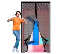 Moustiquaire Porte Magnétique 91 x 235 cm Rideau Porte Anti Insectes Sans Perçage pour de Balcon, Cave, de Terrasse, Noir