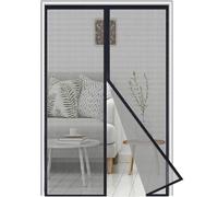 Moustiquaire Porte Magnétique 95x110 cm Fibre de verre,Moustiquaire Porte Fenetre Maille renforcée,Fermeture Automatique,Anti-rayures,Retardateur de flamme, Installation sans Outil,Noir