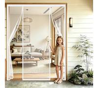Moustiquaire Porte Magnétique à Double Ouverture Blanc 170x280cm Installation facile et rapide sans perçage ni outils Pour Balcon et Porte Coulissante Double