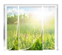 Moustiquaire Porte Magnétique Ignifuge, 120x220cm Moustiquaire Aimantée Anti Feu Sur Mesure de Porte Rideau de Porte Antimoustique Avec Adhésives RubansBlanc