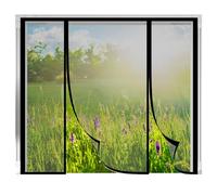 Moustiquaire Porte Magnétique Ignifuge, 280x230cm Moustiquaire Aimantée Anti Feu Sur Mesure de Porte Rideau de Porte Antimoustique Avec Adhésives Rubansnoir