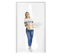 Moustiquaire porte Magnétique Moustiquaire sur Mesure de Porte,Rideau de Porte Antimoustique, pour Couloirs, Portes, Patio.Facile à installer le joint d'étanchéité, Blanc, 95 x 245 cm