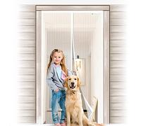 Moustiquaire porte Magnétique Moustiquaire sur Mesure de Porte,Rideau de Porte Antimoustique, pour Couloirs, Portes, Patio.Facile à installer le joint d'étanchéité, Blanc, 110 x 210 cm