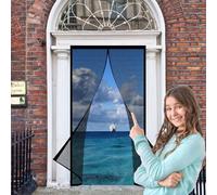 Moustiquaire Porte Magnétique sur Mesure 200 x 216 cm Rideau en Maille Aimantée Respirantes Maille Ultra Fine Anti Moustiques pour Couloirs, Portes, Patio, Exterieur, Noir
