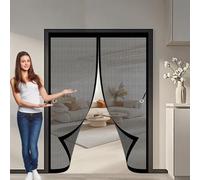 Moustiquaire Porte Sans Perçage 101 x 152 cm Anti-Moustiques, Fermeture Automatique, Sans Perçage, Maille Fine, Porte de Anti-Insectes pour Portes, Différentes Tailles, Noir