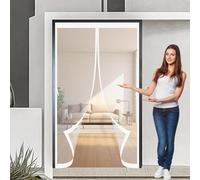 Moustiquaire Porte Sans Perçage 125 x 165 cm Anti-Moustiques, Anti-Insectes, Maille Ultra-Fine, Installation Facile, Porte Moustiquaire pour de Balcon, Cave, Blanc