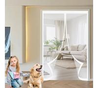 Moustiquaire Porte Sans Perçage 155 x 190 cm Anti-Moustiques, Fermeture Automatique, Sans Perçage, Maille Fine, Porte Anti Moustique pour Portes, Différentes Tailles, Blanc