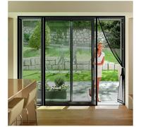 Moustiquaire Porte Terrasse 70x265cm Rideau Anti-Mouches à Maillage Ultra Dense,Bloque Moustiques Abeilles et Araignées,Installation Sans Perçage en Quelques Secondes Noir