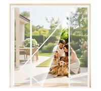Moustiquaire pour Baies Vitrées Magnétique Blanc 175x230cm Fermeture Automatique Anti-Mouche Insectes Rideau Porte Facile à Installer pour profiter des soirées d'été sans les nuisibles