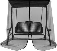 Moustiquaire pour balançoire de jardin 3 places - moustiquaire pour balançoire hollywoodienne, moustiquaire de protection extérieure avec fermeture éclair, résistante au vent & aux UV