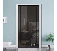 Moustiquaire pour balcon, terrasse, taille personnalisée, ruban adhésif pour porte de chien, chat, moustiquaire de porte, fermeture éclair, rideaux de porte (70 x 220 cm, noir-U)