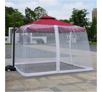 Moustiquaire pour Carrée Parasol 300x300x230cm, Moustiquaire Exterieur avec Fermeture éclair Et Base Remplissable, Idéal pour Parasol Rectangulaire, Plage, Balcon, Jardin, Suspendu (White)