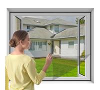 Moustiquaire Pour FenêTre, 130cm X 150cm Moustiquaire Recoupable, Moustiquaire De FenêTre, Moustiquaire Fenetre Scratch DéCoupable à La Dimension SouhaitéE, Noir