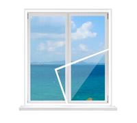 Moustiquaire Pour FenêTre 90x120cm,ArrêT Automatique,Moustiquaire Pour FenêTre,Avec Bande Ruban Magique,Pour FenêTres De Terrasse,Cuisine,Salon,Blanc