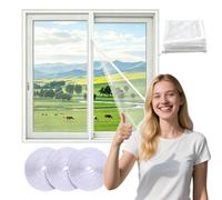 Moustiquaire pour Fenêtre,90X180CM,window screen without drilling,Bande auto-agrippante,Fermeture éclair lisse,lavable et réutilisable,circulation air libre,blocage insectes efficace,noir