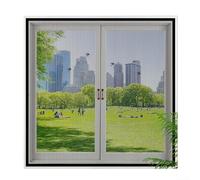 Moustiquaire pour fenêtre d'intérieur avec maille invisible en fibre de polyester pour de multiples applications de fenêtres et de portes (noir, 120 x 130 cm)