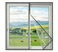 Moustiquaire pour Fenêtre50X115CM, bandes auto-agrippantes, installation facile, sans découpe, materiau pp durable, ne craint, longue durée de vie, préserve esthétique fenêtre, gris | Moustiquaire pour Fenêtre