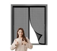 Moustiquaire pour Fenêtres 50 x 80 cm Puissants Aimants Fermeture Automatique Rideau Moustiquaire Fenetre pour Couloirs Patio, Noir